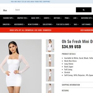 FASHION NOVA'S OH SO FRESH MINI DRESS